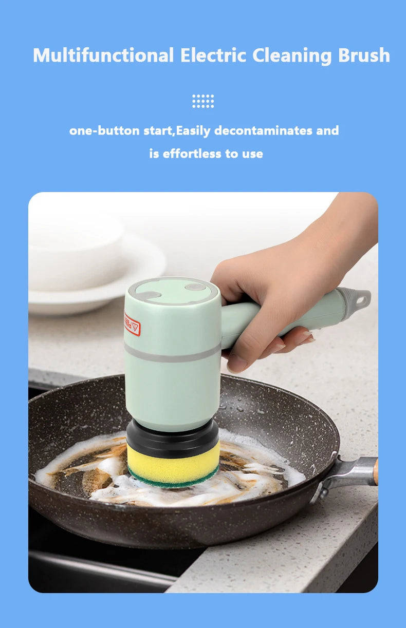 3 in 1 Electric Cleaning Brush USB Rechargeable Automatic Kitchen Dishwashing Brush Bathtub Tile Professional Cleaning Brush