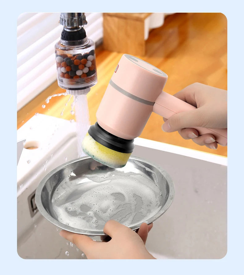 Electric Cleaning Brush USB Rechargeable Automatic Wireless Handheld Kitchen Dishwashing Brush Bathtub Tile Cleaning Brushes