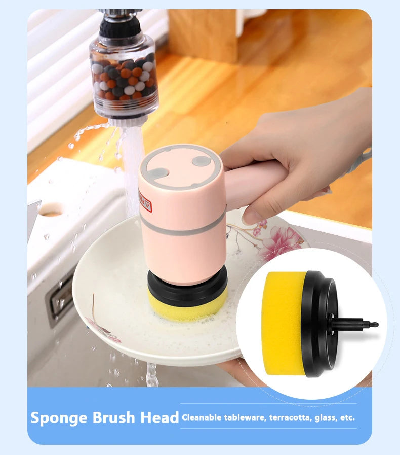Electric Cleaning Brush USB Rechargeable Automatic Wireless Handheld Kitchen Dishwashing Brush Bathtub Tile Cleaning Brushes