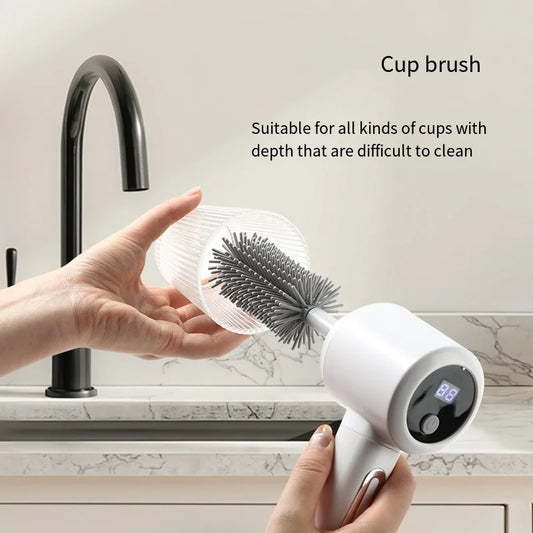 Electric Cleaning Brush Spin Scrubber with 5 Brushes Kitchen USB Rechargeable Handheld Electric Rotary Scrubber Cleaning Tool