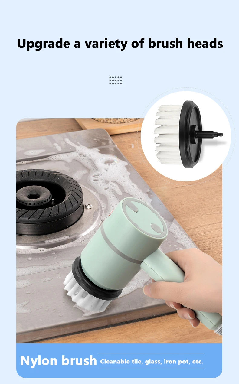 Electric Cleaning Brush USB Rechargeable Automatic Wireless Handheld Kitchen Dishwashing Brush Bathtub Tile Cleaning Brushes