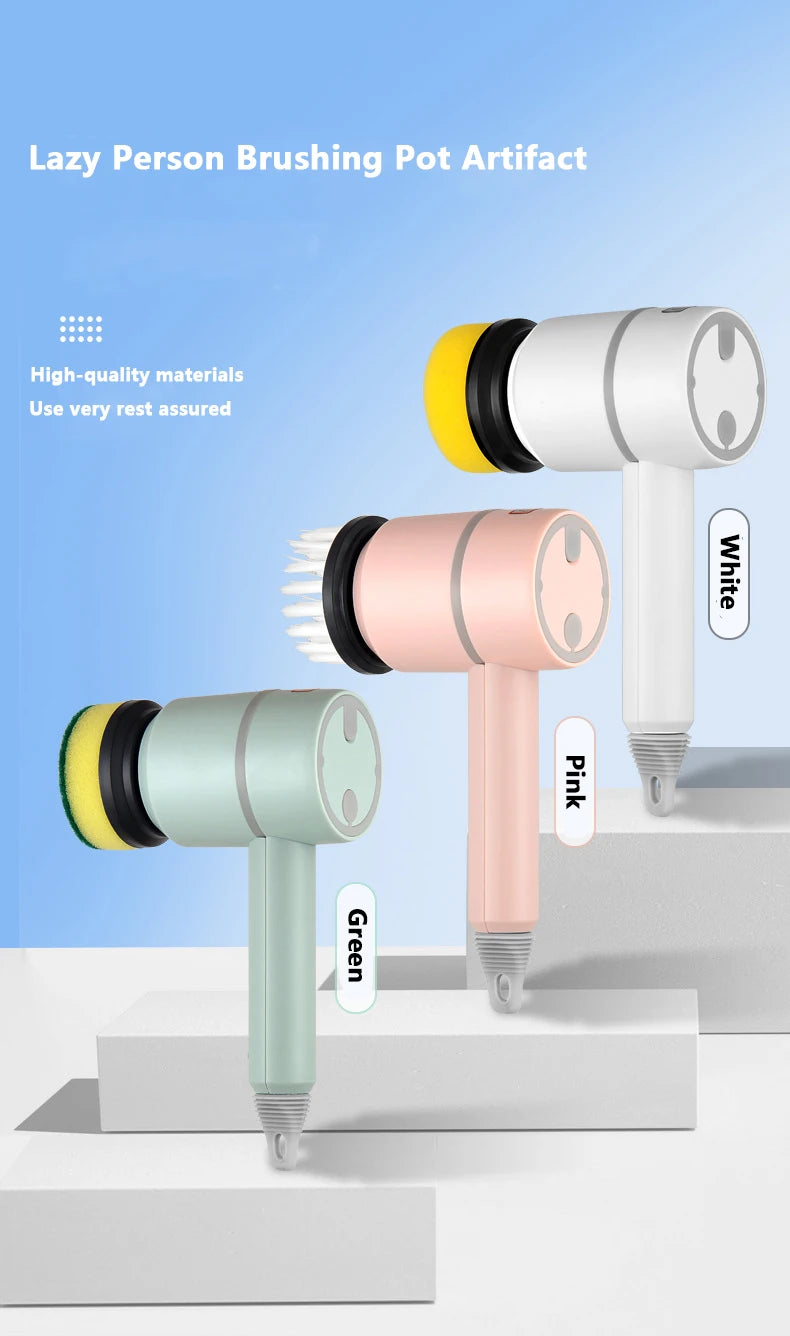 3 in 1 Electric Cleaning Brush USB Rechargeable Automatic Kitchen Dishwashing Brush Bathtub Tile Professional Cleaning Brush