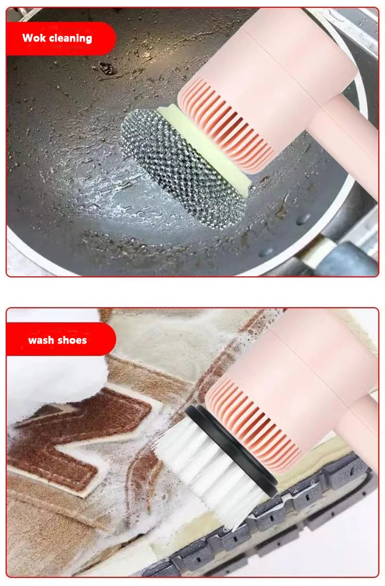3 in 1 Electric Cleaning Brush USB Rechargeable Automatic Kitchen Dishwashing Brush Bathtub Tile Professional Cleaning Brush